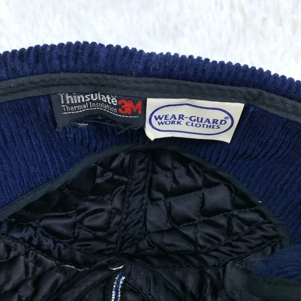 Wear Guard Work Hat Thinsulate Thermal Insulated Blue Corduroy VTG Small Medium
